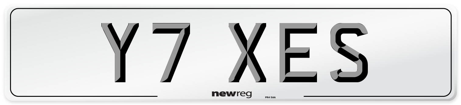 Y7 XES Number Plate from New Reg